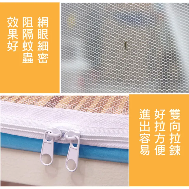 【LASSLEY】彈開式蒙古包蚊帳-單人床(蚊帳 防蚊帳棚 隔蚊簾 安眠 好眠 雙門 無底)