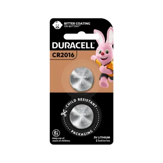 【DURACELL】金頂 鈕扣型鋰電池-CR2016 3伏特(2入裝)