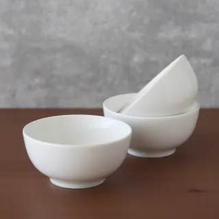 【Just Home】羽白輕量新骨瓷4.5吋飯碗10件組(碗 飯碗 中式碗)