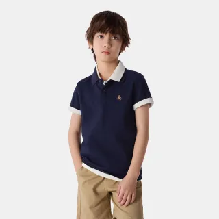 【GAP】男童裝 小熊刺繡短袖POLO衫-海軍藍(687699)