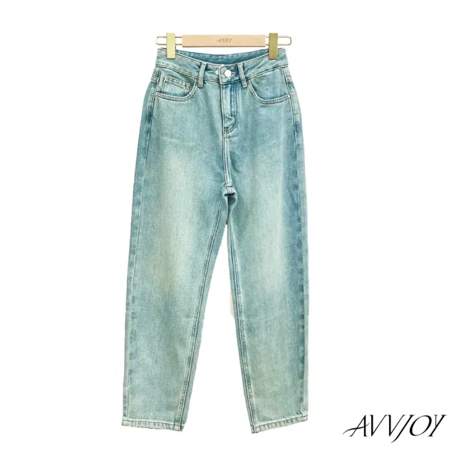 【AVVJOY 艾薇卓爾】復古綠刷色牛仔褲(褲 長褲 下身 下著 長褲 褲子女 長褲女 CL2311103)