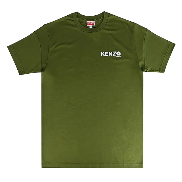 【KENZO】KENZO Boke Flower 2.0海棠花白字印花棉質短袖T恤(卡其綠/男款)