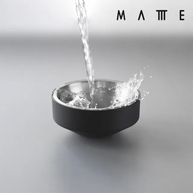 【MATTTE】RoLock 寵物不倒大口徑水碗 650ml 不鏽鋼原色(吸地耐撞/內外碗分離/304不鏽鋼)