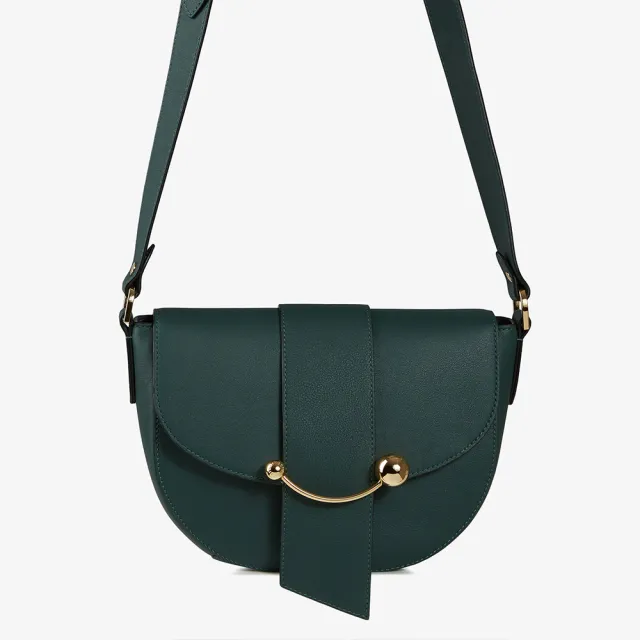【STRATHBERRY】Crescent Satchel 輕巧微笑斜背包(墨綠色)
