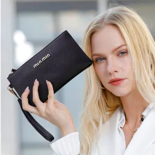 【MoonDy】交換禮物 皮包 長夾 手拿包 錢包 手拿包女 牛皮包 零錢包 錢包女 大容量錢包 皮