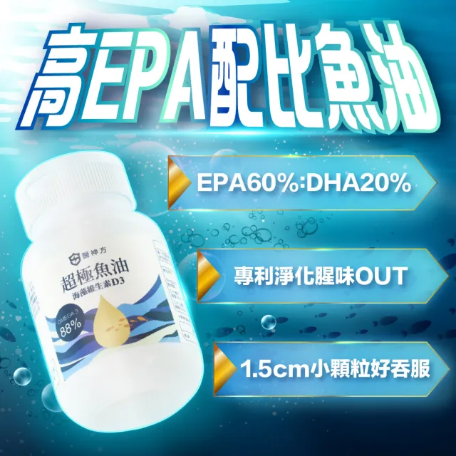 【EasonPharm 醫神方】超極魚油含維生素D 6入(30粒/盒.高濃度Omega-3.rTG型態.膠囊小顆粒.高EPA配比)
