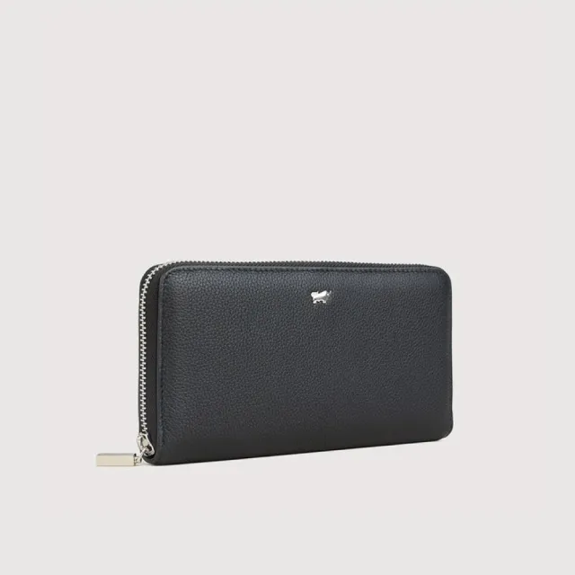 【BRAUN BUFFEL 德國小金牛】維那斯-C 12卡拉鍊長夾-黑色(BF868-602-BK) 錢包送禮推薦
