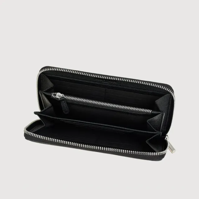 【BRAUN BUFFEL 德國小金牛】維那斯-C 12卡拉鍊長夾-黑色(BF868-602-BK) 錢包送禮推薦