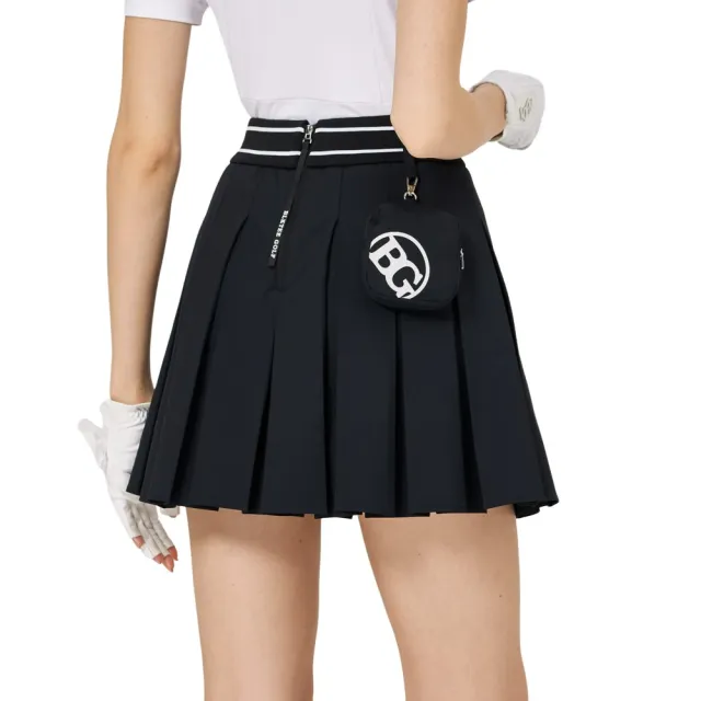 【BLKTEE GOLF】出清特價 彈性高腰學院風女百褶裙-黑.墨綠.卡其(高爾夫女裙 百褶裙 短裙 A字裙)