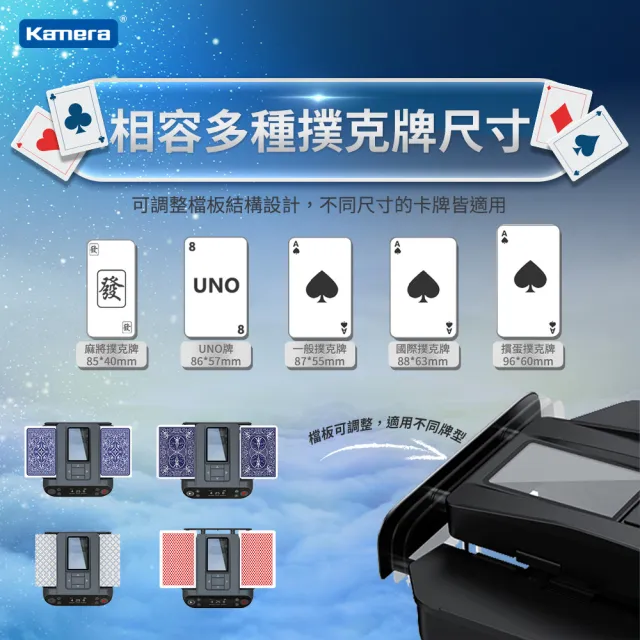 【Kamera 佳美能】撲克牌自動洗牌發牌機 MAX6(寬牌/橋牌/紙牌/塑膠牌/快速洗牌/電動洗牌機)