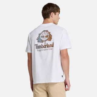 【Timberland 官方旗艦】男款白色背後圖案短袖T恤(A6A8B100)
