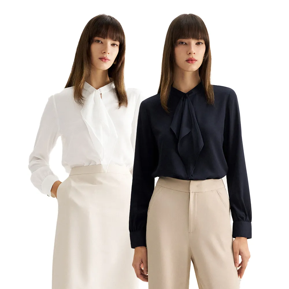 【G2000】可拆式領巾長袖休閒上衣(3款可選)