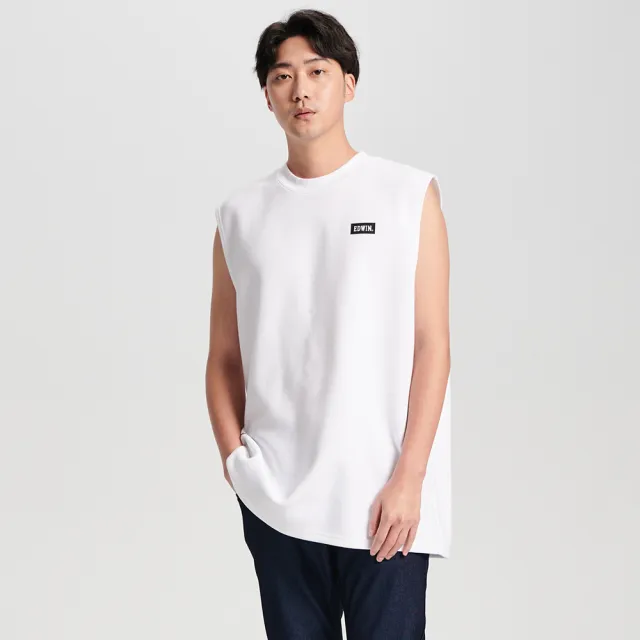 【EDWIN】男裝 涼爽系列 涼爽吸濕排汗無袖背心(白色)