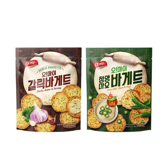 【O!MY FOOD 歐邁福】法式麵包餅乾300g(香蒜奶油／青陽辣椒美乃滋)