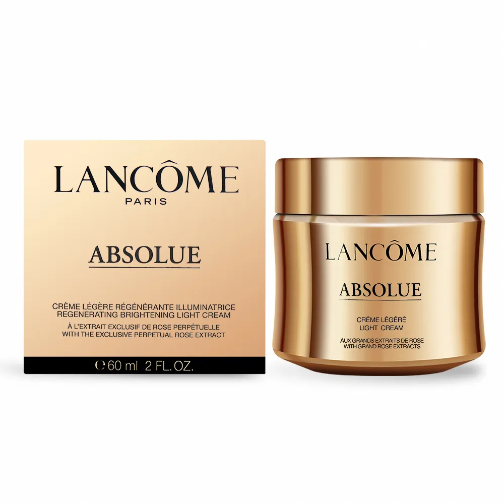 【LANCOME 蘭蔻】絕對完美黃金玫瑰修護乳霜-輕盈版60ml-國際航空版(玫瑰乳霜/四季玫瑰)