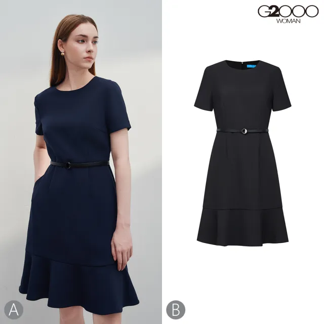 【G2000】時尚簡約四面彈性洋裝(2款可選)