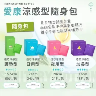 【愛康】透芯涼感衛生棉 任選 多款可選(護墊/量少/經典日用/夜用/夜用加長)