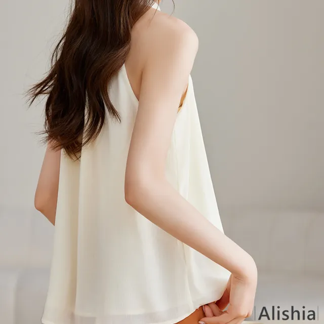 【Alishia】法式時尚削肩無袖上衣 M-2XL(杏色)