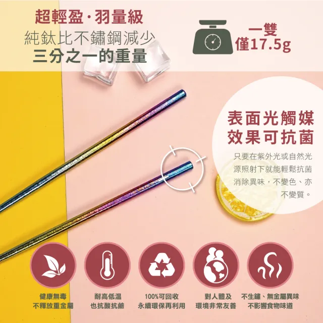 【BEST Ti】純鈦冰晶八方筷-冰耀黑(贈餐具袋-送完為止)