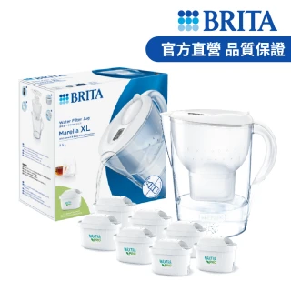 【BRITA】官方直營 Marella 3.5L馬利拉濾水壺+6入MXPRO全效型濾芯(共1壺7芯 兩色選)