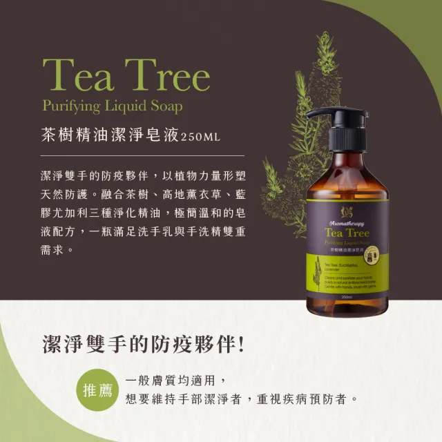 【JustHerb香草集】茶樹精油潔淨皂液250ml(洗手&貼身衣物適用)