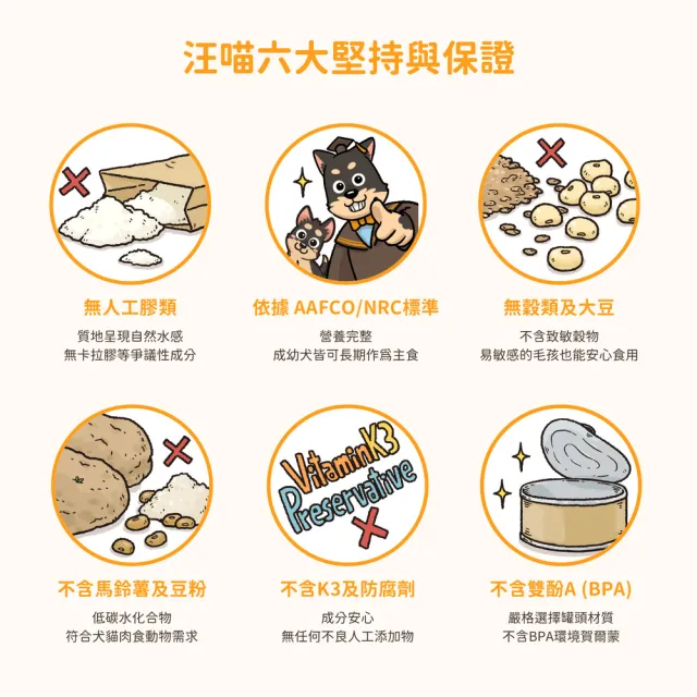 【汪喵星球】狗狗95%無膠主食罐165g*12入-放牧鹿肉 / 草飼牛肉(狗主食罐/犬罐 全齡適用)