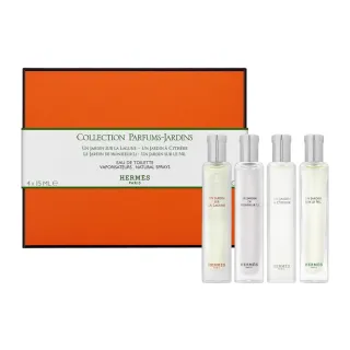 【Hermes 愛馬仕】花園系列小香禮盒 15ml*4(國際航空版.希瑟花園+潟湖花園+李先生花園+尼羅河花園)