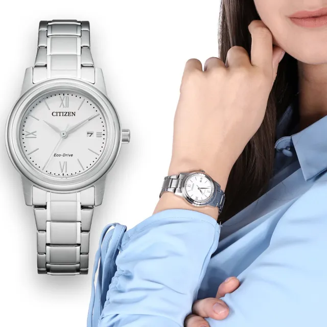 【CITIZEN 星辰】光動能鋼帶女錶 FE1220-89A