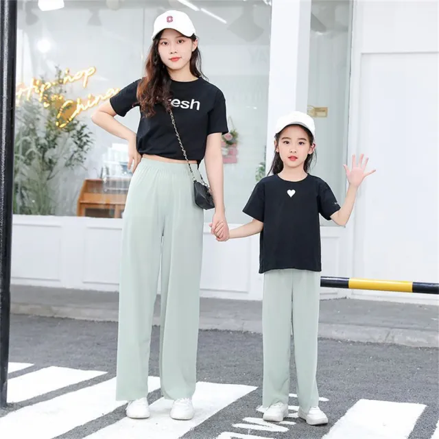 【安朵童舖】現貨韓版兒童直筒抖抖寬褲女童冰絲闊腿抖抖長褲闊腿褲女童糖果色抖抖褲(029)