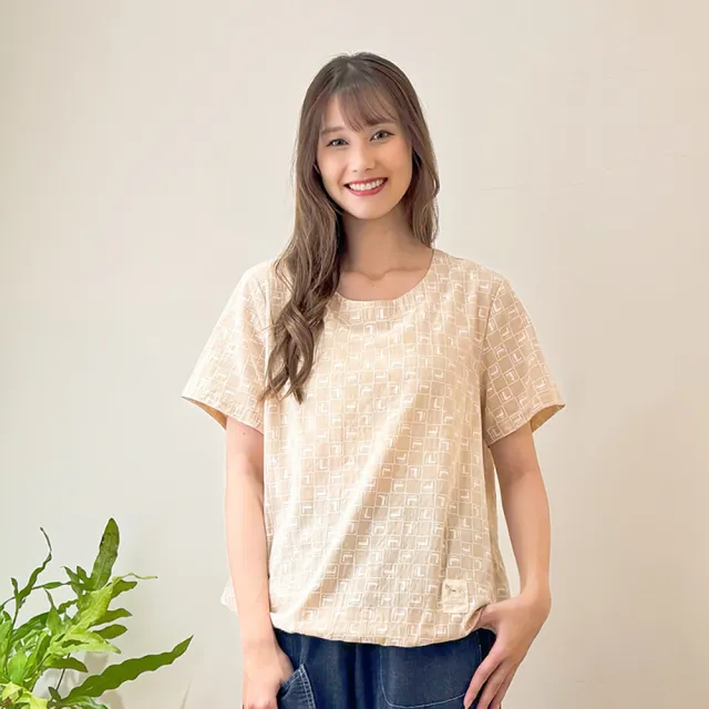 【Hana Mokuba】花木馬日系女裝印花滿版下襬收口上衣(造型上衣)