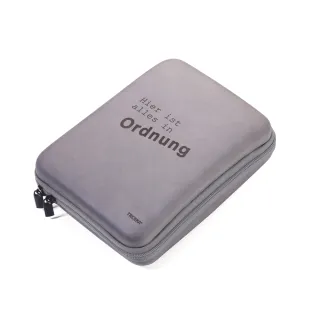 【Troika】交換禮物 3C急救盥洗配件防震硬殼包 棕色(便攜設計 收納包 盥洗包)