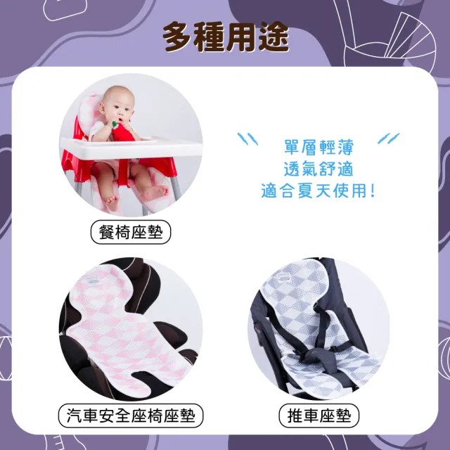 【YODO XIUI】3D 薄款推車座墊(推車配件/提籃/餐椅/推車透氣墊/萬用坐墊/餐椅墊/薄款坐墊)