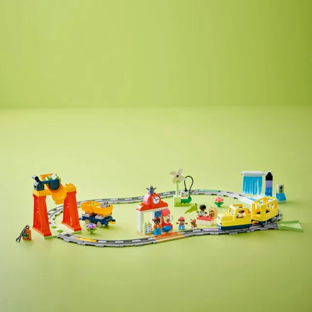 【LEGO 樂高】得寶系列 10428 大型互動式社區列車(火車玩具 幼兒積木 兒童玩具 學習積木 禮物)