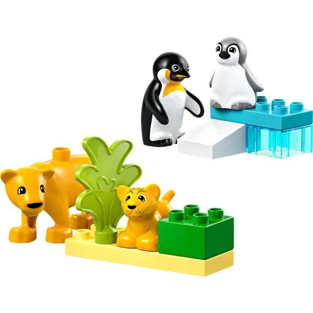【LEGO 樂高】得寶系列 10442 野生動物家庭：企鵝和獅子(動物玩具 幼兒積木 兒童玩具 學習積木 禮物)