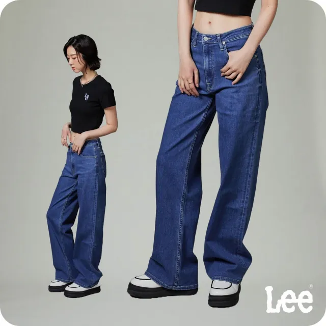 【Lee】女裝 牛仔褲 / 牛仔寬褲 中藍洗水(LB417096319)