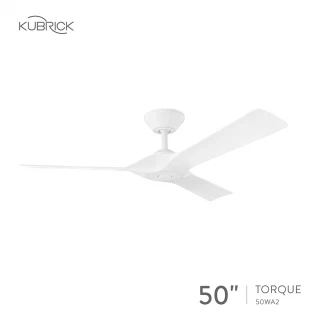【酷必客 KUBRICK】DC吊扇 50吋吊扇 附遙控器 TORQUE系列 50WA2平光白(防潮/無線遙控/APP控制/循環扇)