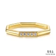 【點睛品】Daily Luxe  簡約八角形 18K黃色金鑽石戒指