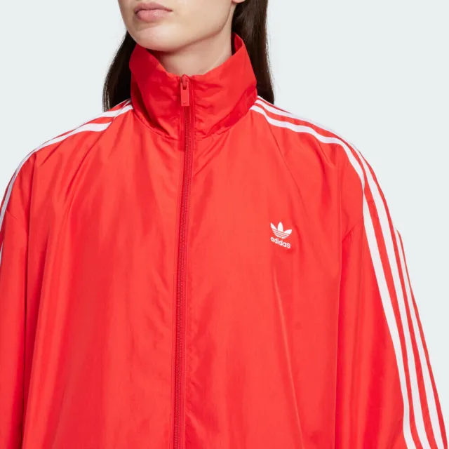 【adidas 愛迪達】Adilenium Season 3 女 立領外套 運動外套 休閒 紅 白 亞版(JD3393)