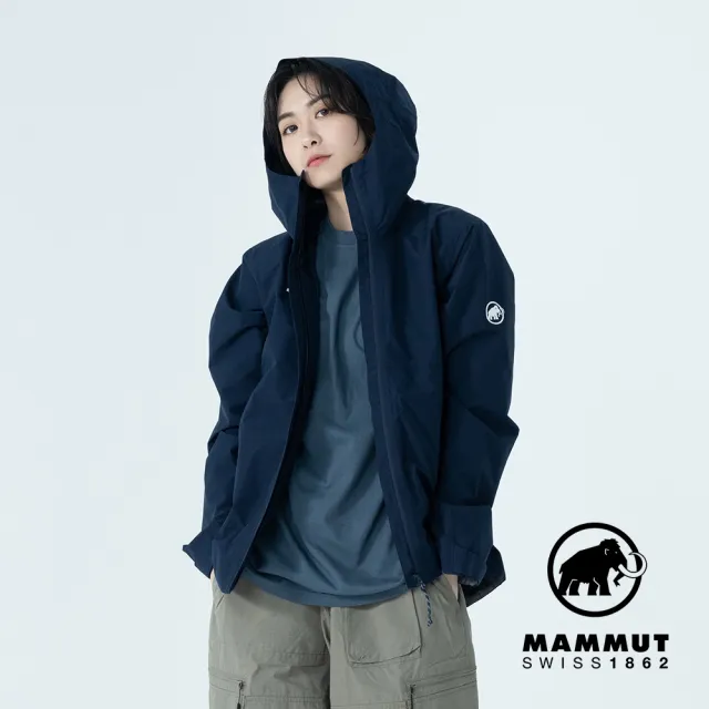 【Mammut 長毛象官方直營】Treeline Light HS Hooded Jacket GTX輕量防水連帽外套 女款 海洋藍 #1010-31520