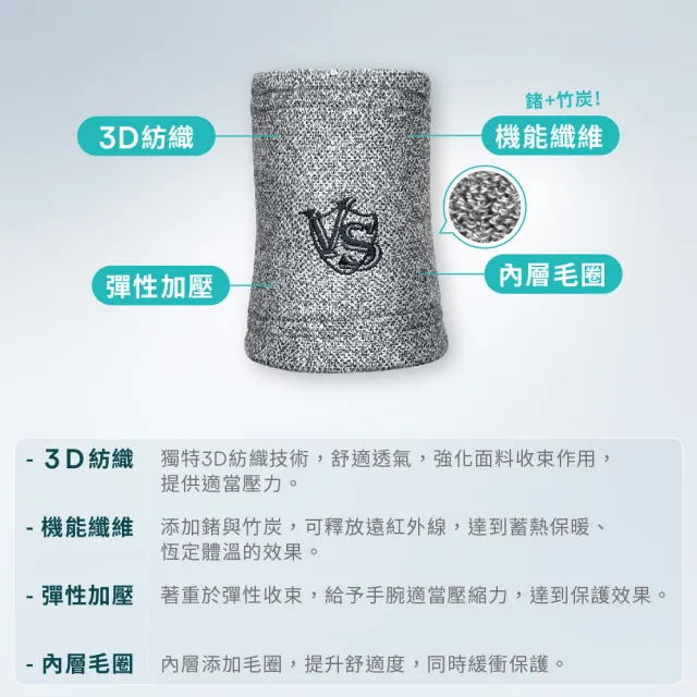 【Vital Salveo 紗比優】運動護腕 護腕 手腕護具 手腕支撐(手腕彈性護帶/台灣製/彈性包覆)