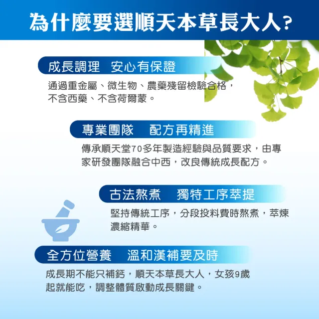 【順天本草】長大人成長膠囊男方-思緒清晰組(成長膠囊60顆/盒x2-成長關鍵、順天堂集團、調整體質)