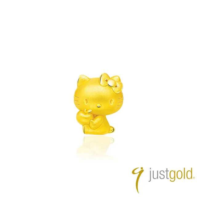 【Just Gold 鎮金店】Hello Kitty 手拿蘋果 黃金串珠