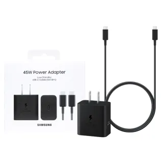 【Samsung 三星】原廠新款 45W閃充+1.8m 5A雙Type C線組-支援S25 S24系列(T4511/盒裝)