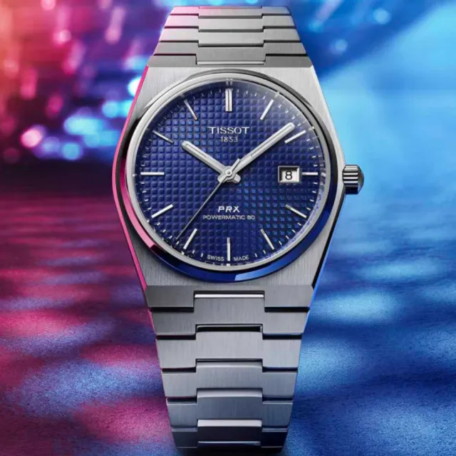 【TISSOT 天梭】PRX系列 1970年代復刻 機械腕錶 錶 手錶 送禮 (T1374071104100)