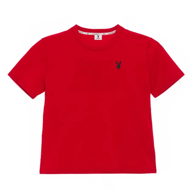 【PLAYBOY】涼感個性印花圓領T-SHIRT(紅色)