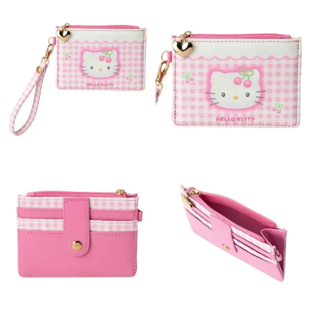 【小禮堂】雙11 Sanrio 三麗鷗 Hello Kitty 皮質票卡零錢包 變裝50周年(平輸品)