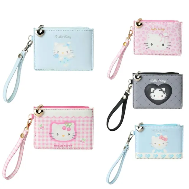 【小禮堂】Sanrio 三麗鷗 Hello Kitty 皮質票卡零錢包 變裝50周年(平輸品)
