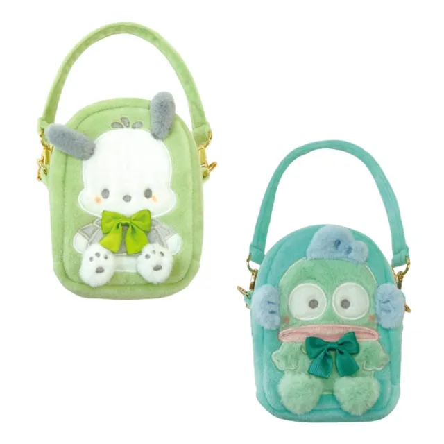 【小禮堂】雙11 Sanrio 三麗鷗 手提絨毛窗口化妝包 立體耳朵款 帕恰狗 人魚漢頓(平輸品)