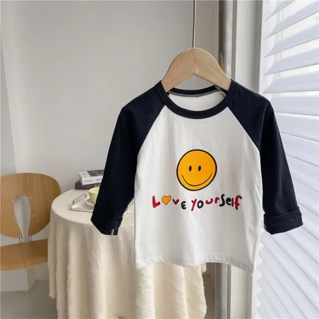 【安朵童舖】現貨韓版兒童薄款長袖上衣女童打底上衣男童印花長袖T恤打底衛衣(010/22)