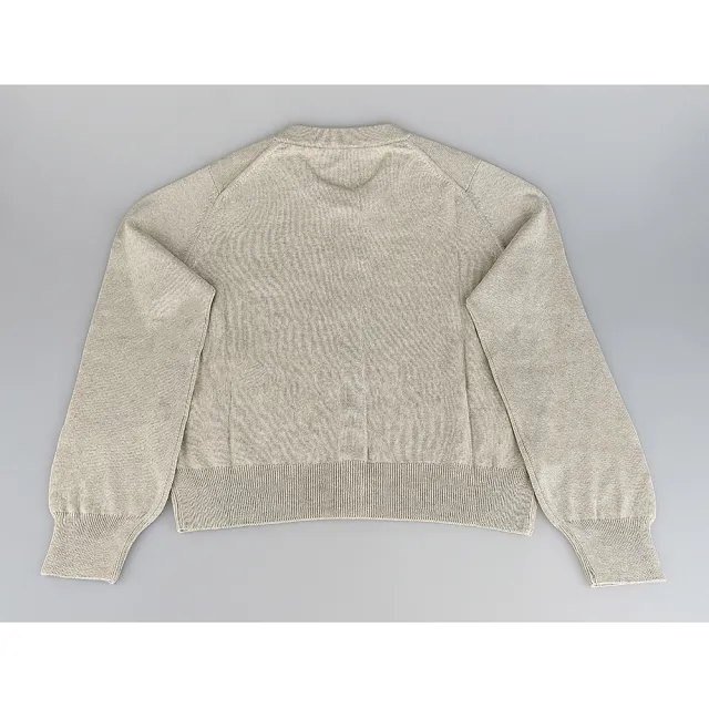 【Maison Kitsune】MAISON KITSUNE狐狸頭LOGO羊毛6鈕釦長袖圓領開襟衫(女款/淺米)